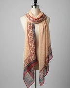 CHIFFON MOSAIC BORDER SCARF