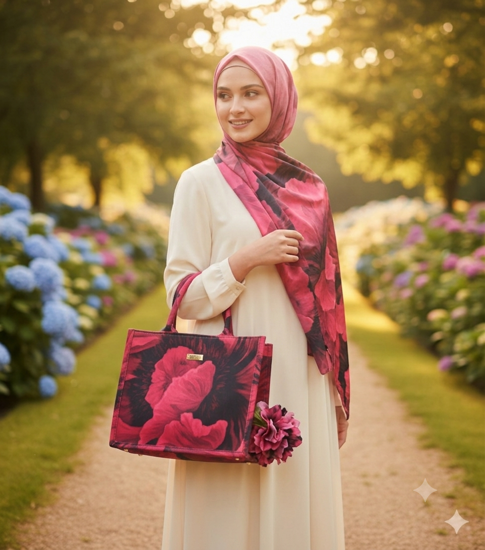 FUSCHIA BLOOM SCARF